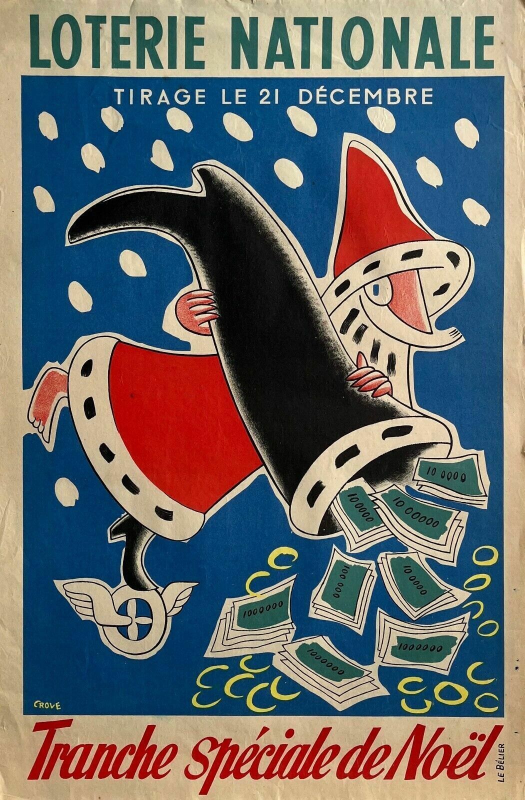 Poster Poster National Christmas Lottery Christmas Lottery Crove 1954