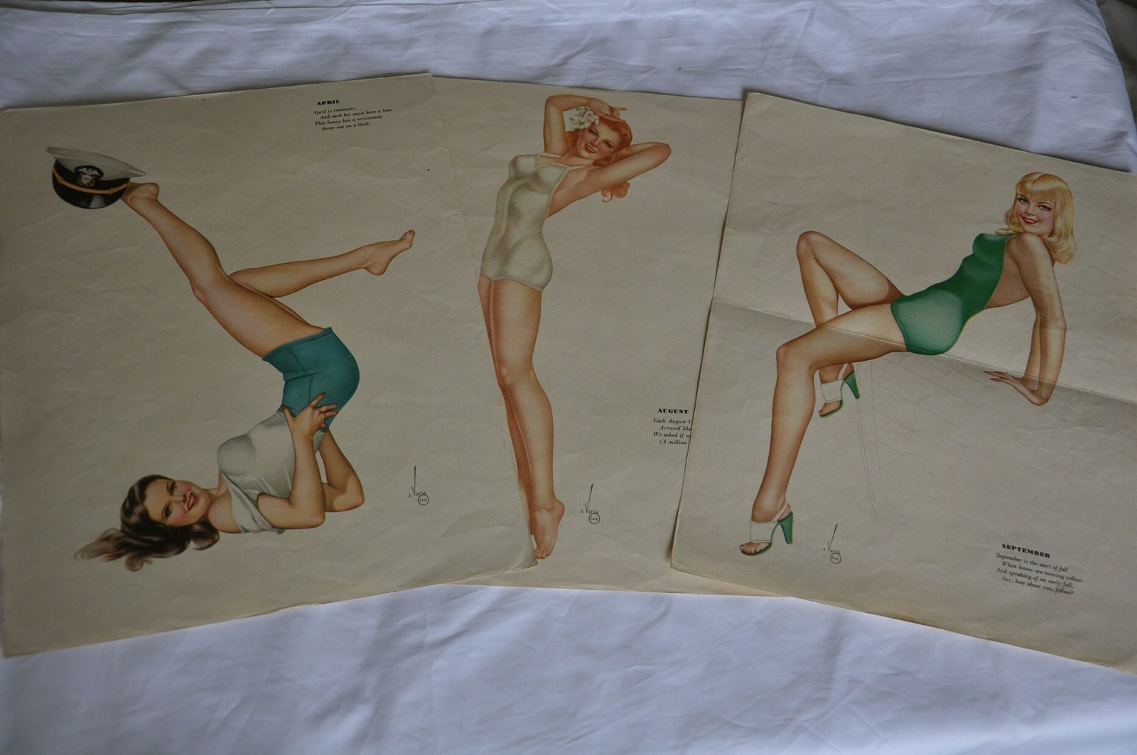 Ww2 Calendar Girl Varga Esquire March/April photo vintage