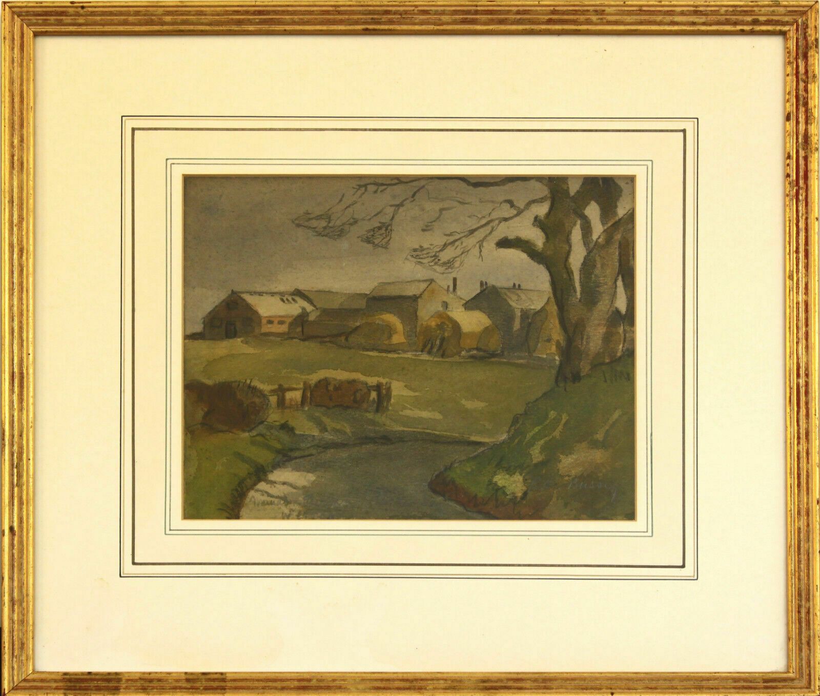 Watercolour And Pastel By Leonard Orsini Bussey. Mauds Farm Wigton.