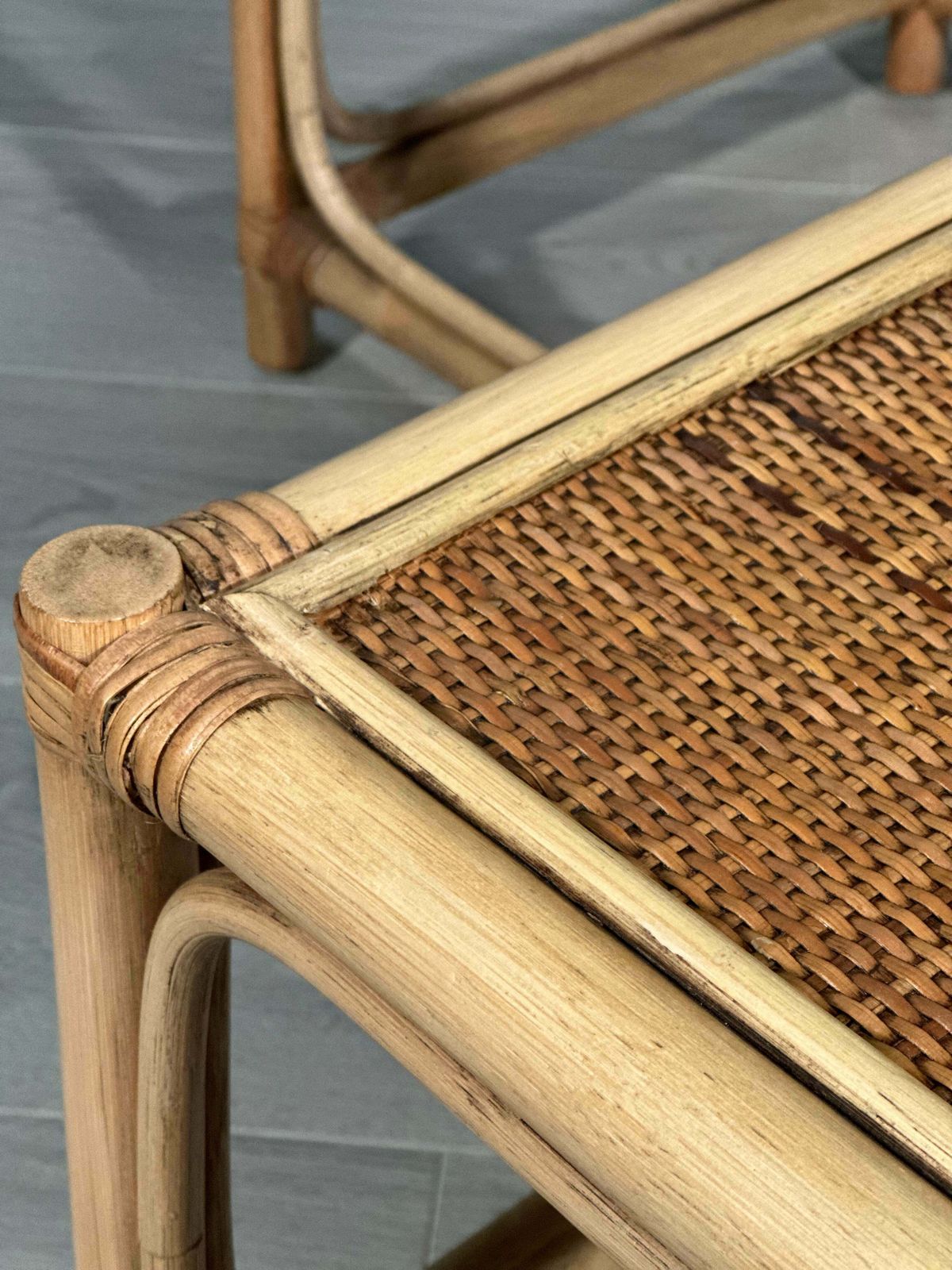 Mid 20th Century Bamboo Nest Of Tables photo vinterior