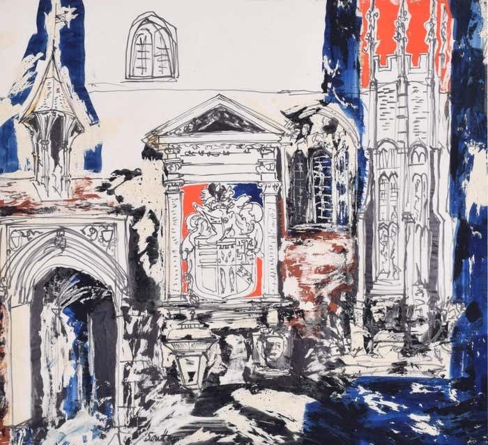 Margaret Souttar Queens' College, Cambridge I Painting By Margaret Souttar 1960s