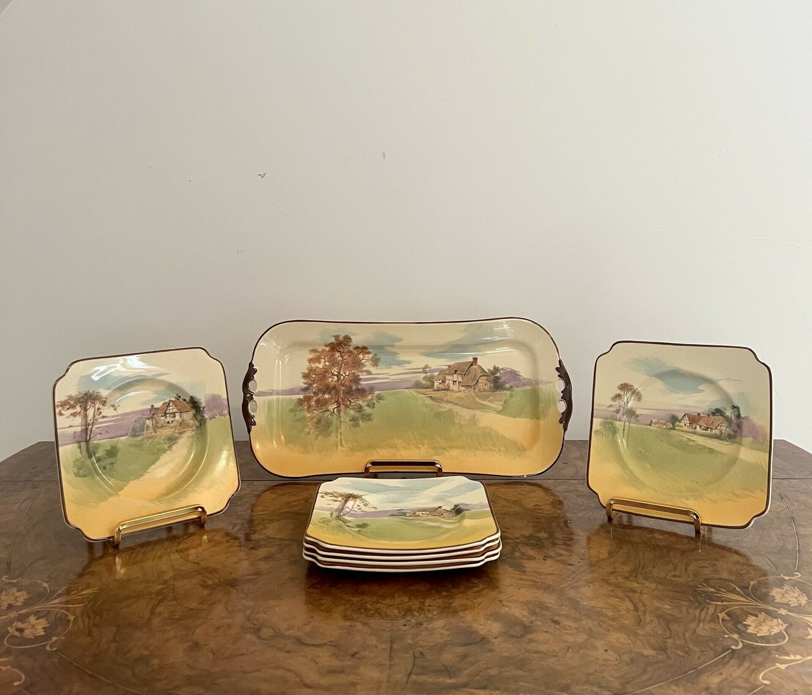 Lovely Set Of Seven Antique Royal Doulton Sandwich Plates photo buy