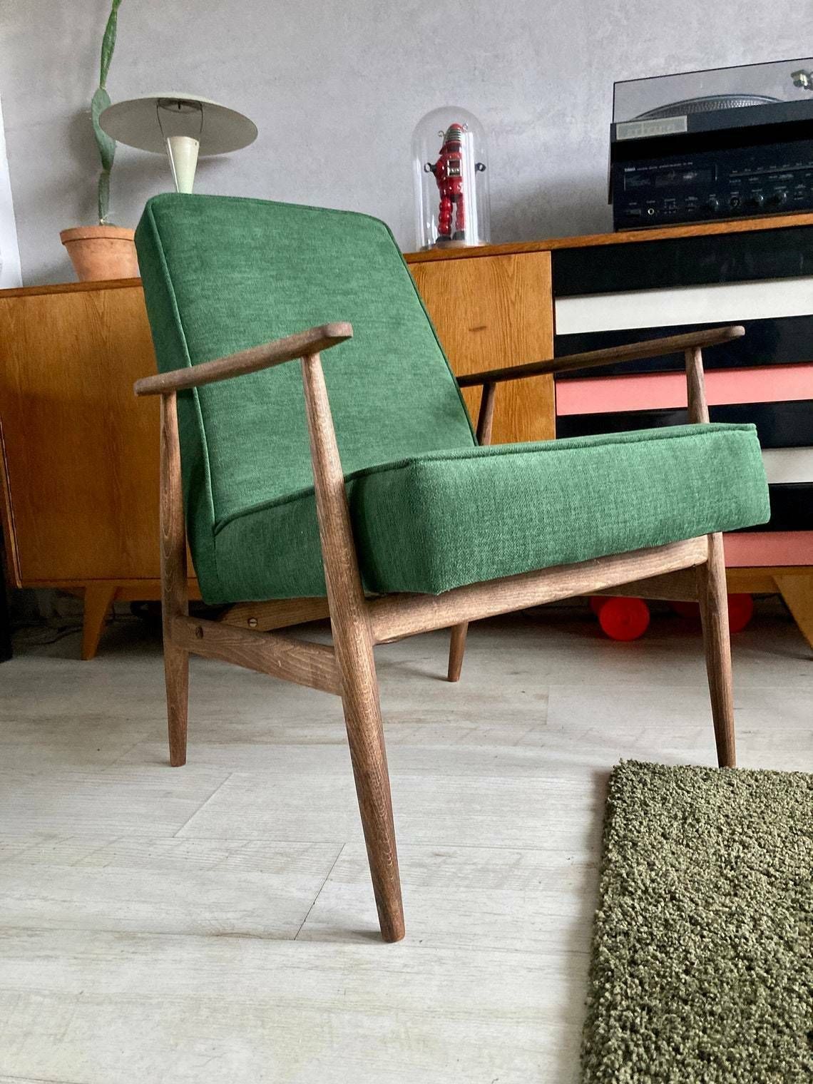 Vintage Polish Armchair 300 190 In Bottle Green Personalization!