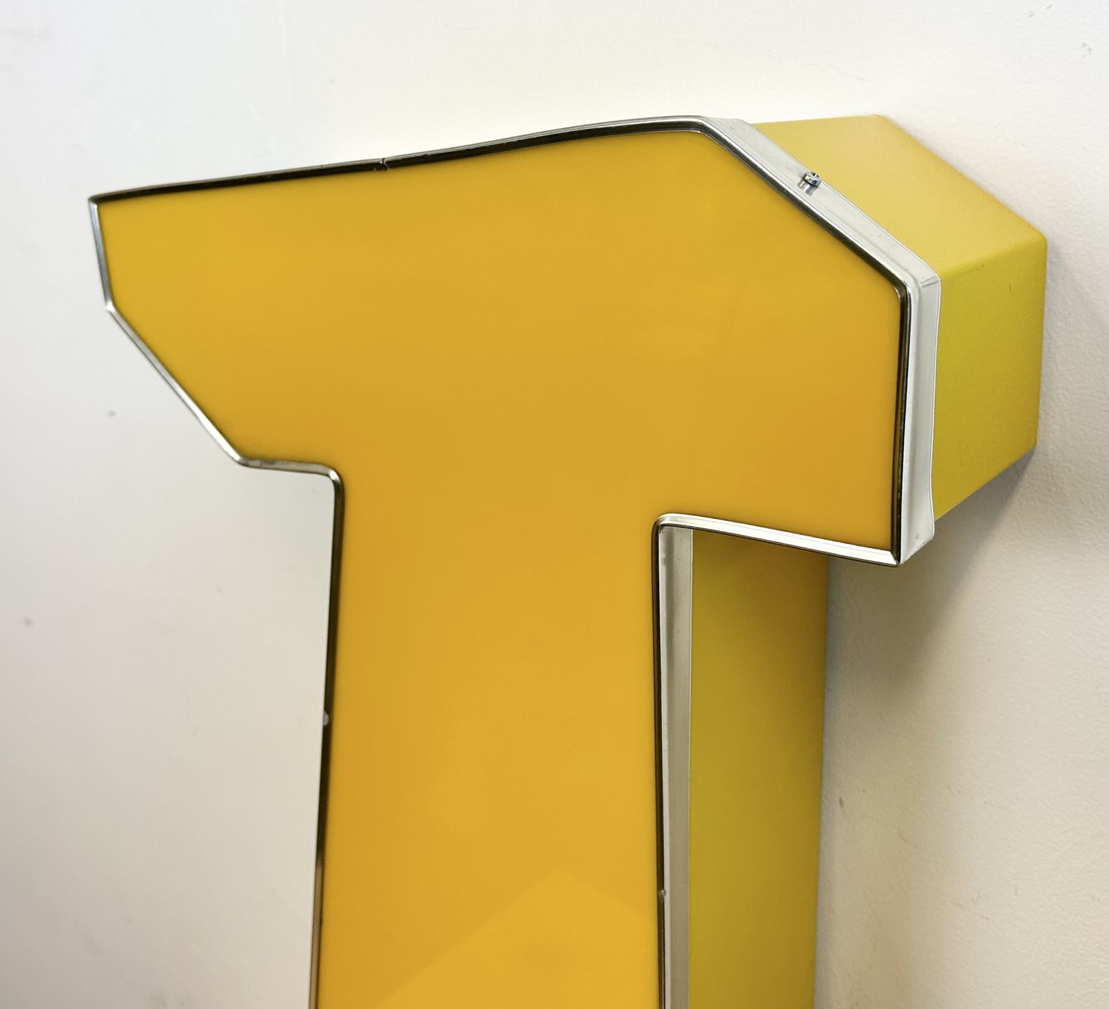 Large Vintage Yellow Illuminated Letter T , 1980s photo buy