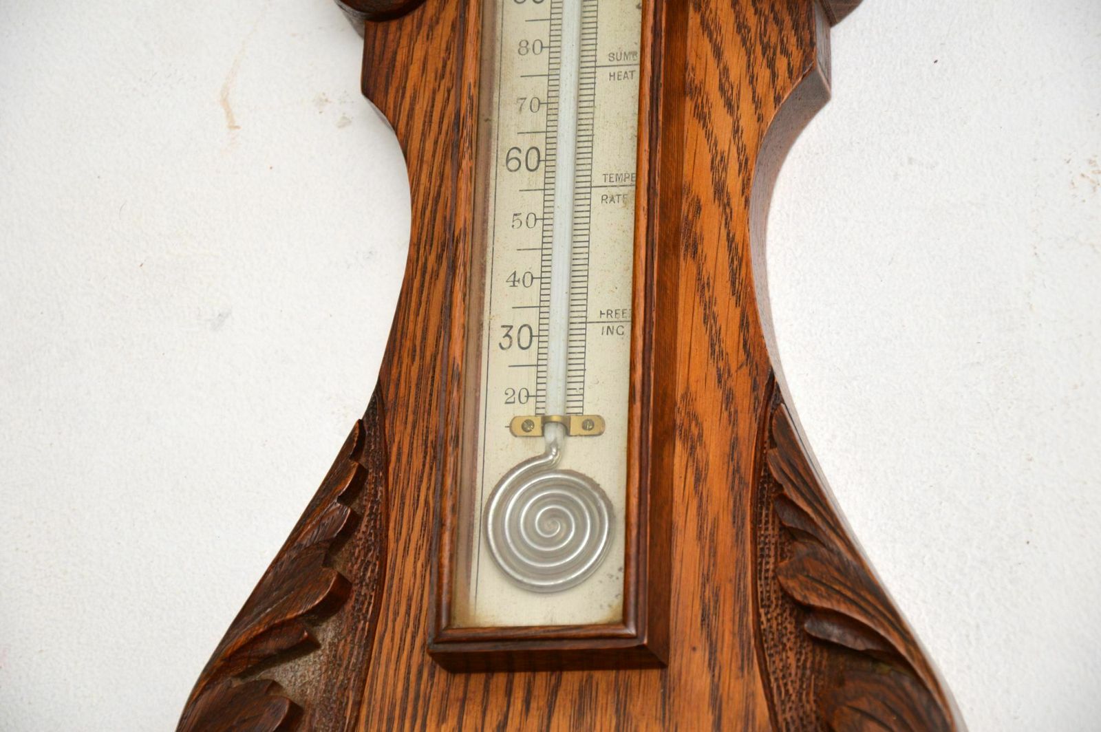Antique Victorian Carved Oak Banjo Barometer By Maple & Co photo 585.52