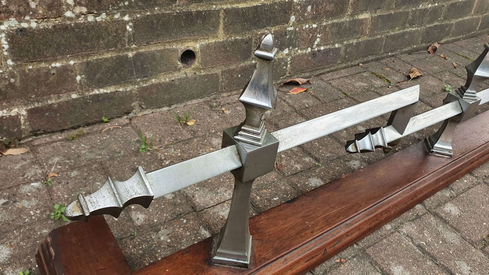 Large Vintage Chrome And Hardwood Fender Mid European Gothic Arts And Crafts Art Nouveau Deco photo 395.0
