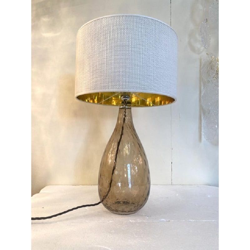 Pair Of Contemporary Fumè Table Lamps Murano Glass photo Lighting