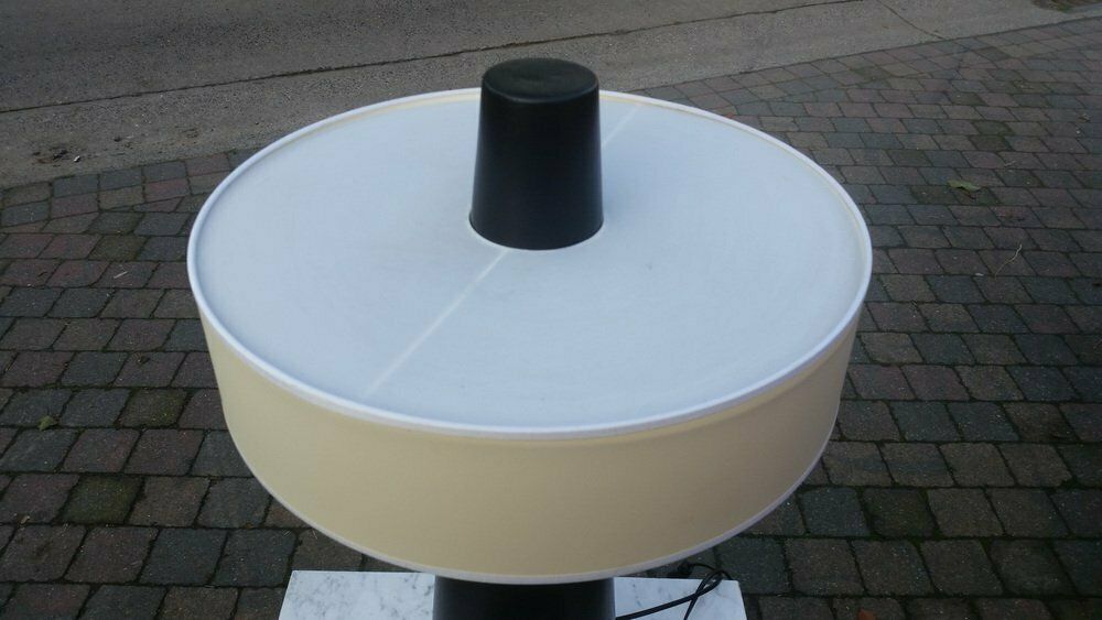 Large Minimalist French Black Ceramic Table Lamp From Le Dauphin, 1980s photo for sale