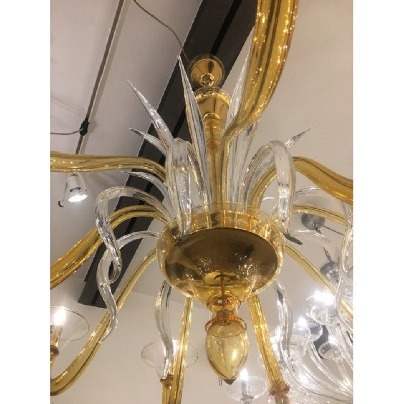 Contemporary Amber Murano Glass Chandelier photo 10500.0