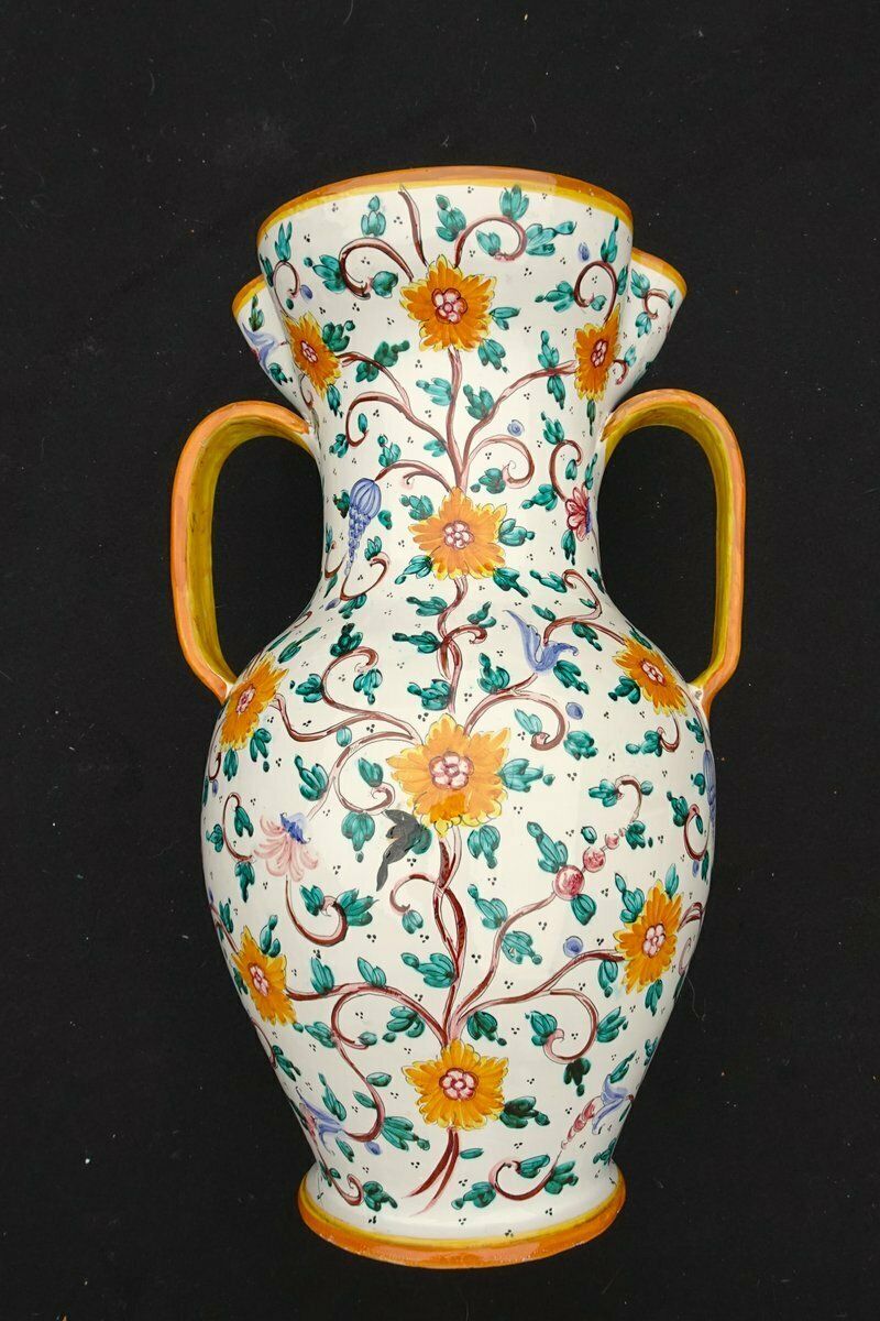 Italian Vase Majolica Ceramic From Proffessor Alfredo Santarelli, Perugia, Italy, 1950s