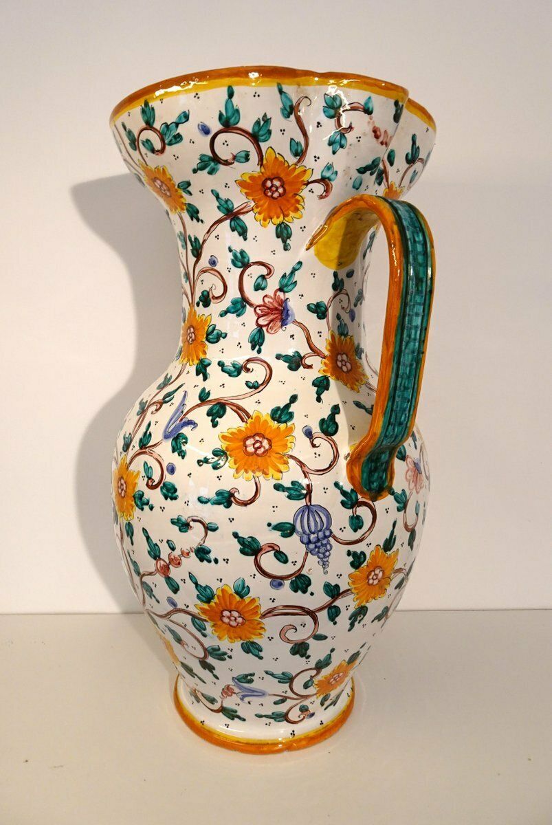 Italian Vase Majolica Ceramic From Proffessor Alfredo Santarelli, Perugia, Italy, 1950s photo Home Decor