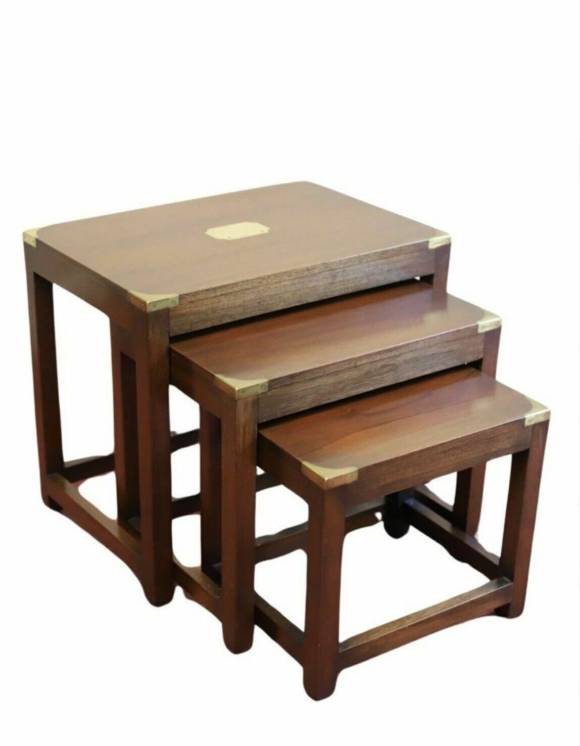 Military Campaign Style Nest Of Three Tables