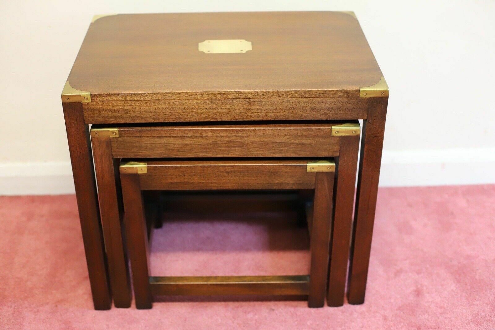 Military Campaign Style Nest Of Three Tables photo 595.0