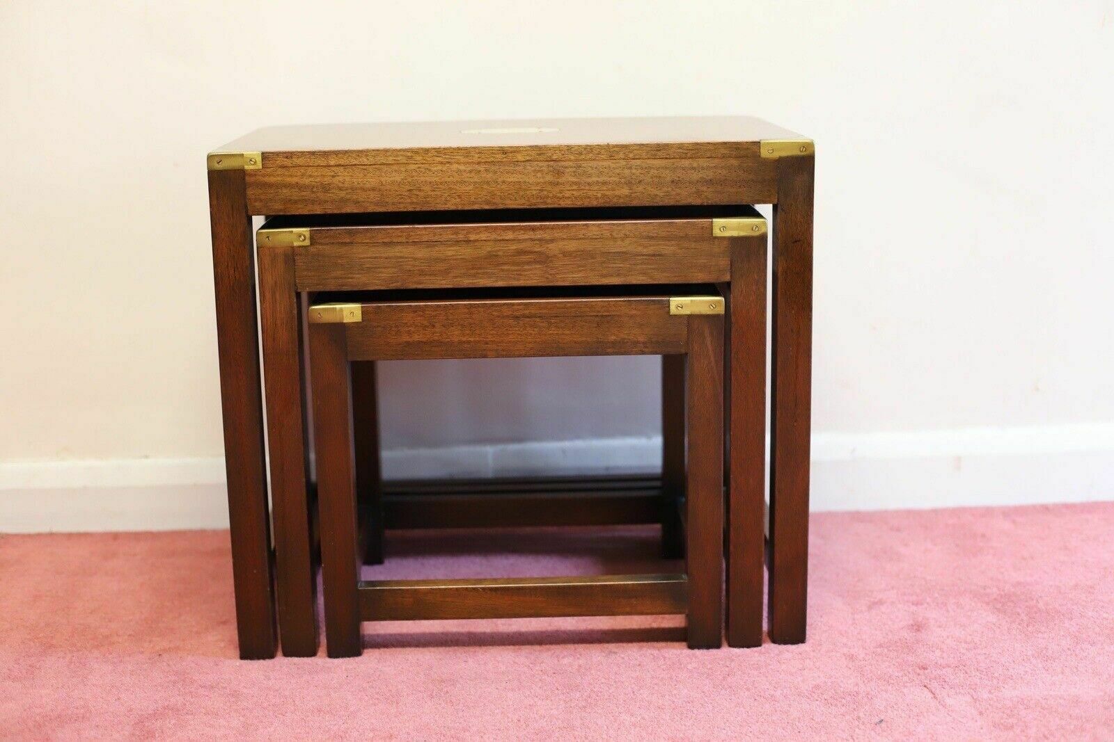 Military Campaign Style Nest Of Three Tables photo vinterior