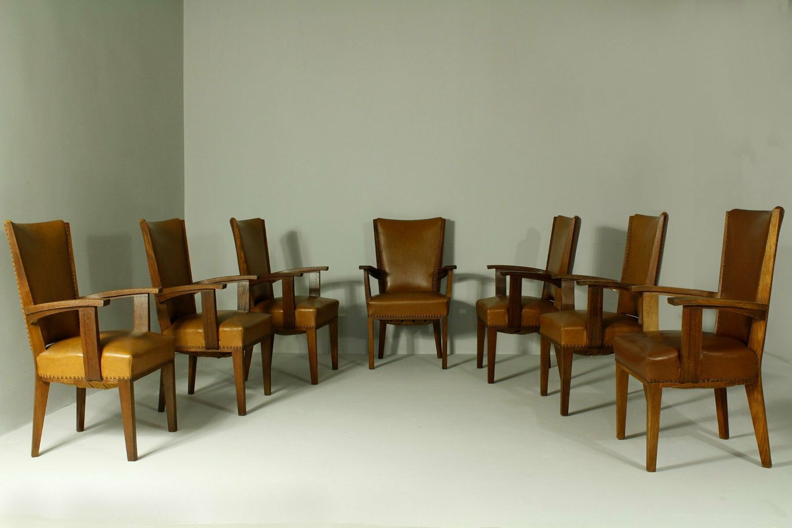 Armchairs By H. Wouda For H. Pander & Zn., 1920s, Set Of 7 photo 3800.0