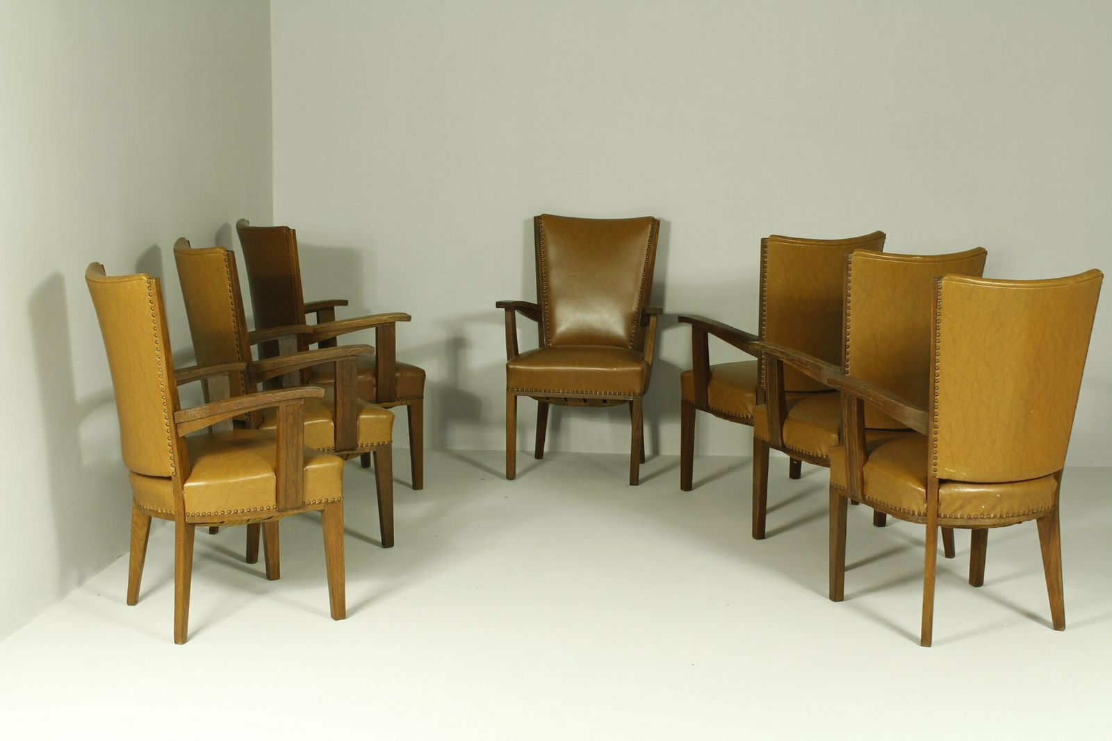 Armchairs By H. Wouda For H. Pander & Zn., 1920s, Set Of 7 photo buy