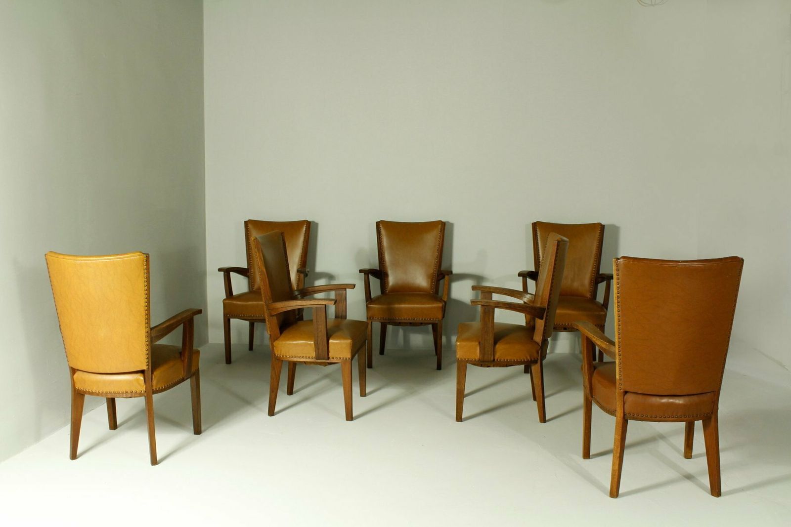 3800.0 Armchairs By H. Wouda For H. Pander & Zn., 1920s, Set Of 7 photo