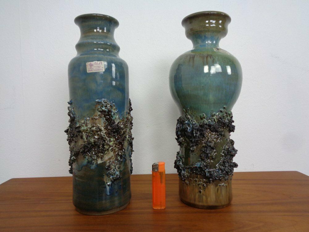 Glit Lava Ceramics Bowls & Vases By Ragnar Kjartansson, 1960s, Set Of 7 photo for sale