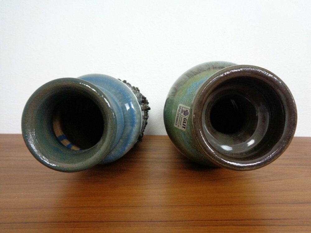 Glit Lava Ceramics Bowls & Vases By Ragnar Kjartansson, 1960s, Set Of 7 photo vintage