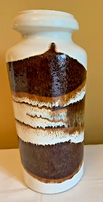 Large Mid Century West German Fat Lava Drip Glaze Floor Vase From Scheurich, 1960s
