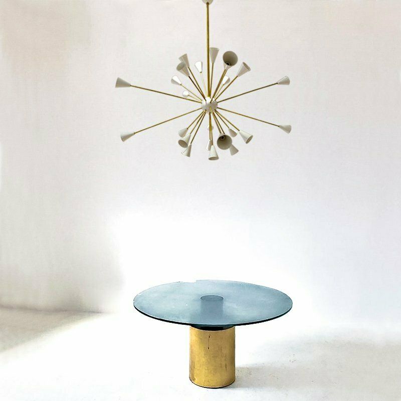 photo furniture Italian Brass And Ivory Sputnik Chandelier, 1950s