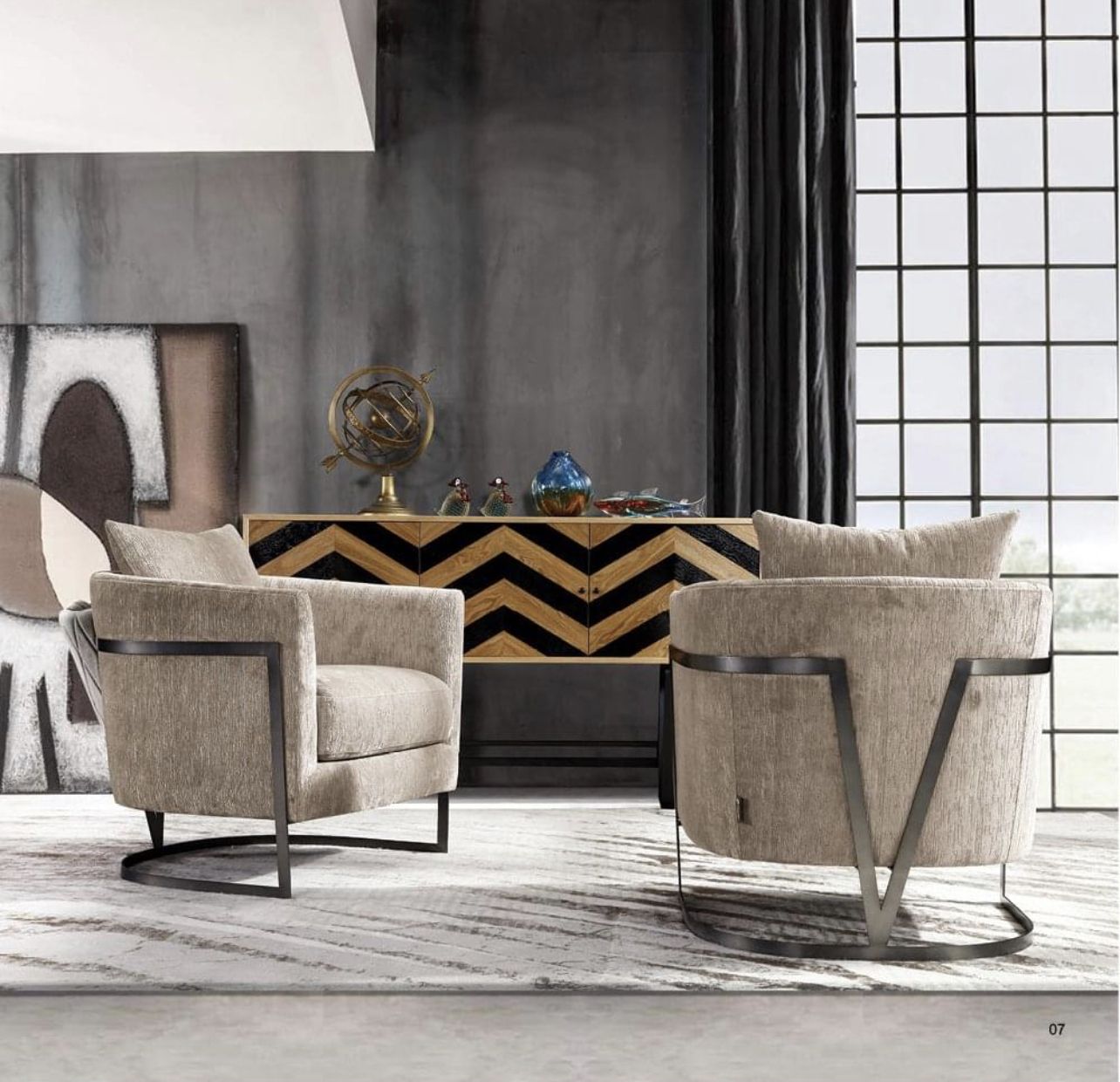 A Pair Of Harlow Metal Base Cushion Chairs, Immaculate Condition Rrp £1290 Each photo vinterior