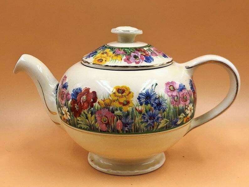 Clarice Cliff Radiance Design Honeyglaze 1 Pint Globe Teapot, Creamer And Sugar Bowl Set. C1930. No. 10436. photo Home Decor