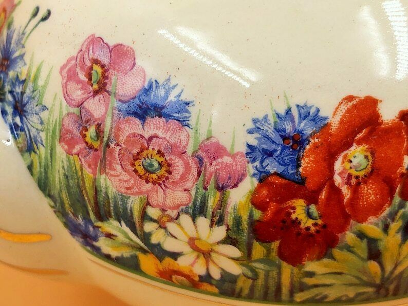 photo vinterior Clarice Cliff Radiance Design Honeyglaze 1 Pint Globe Teapot, Creamer And Sugar Bowl Set. C1930. No. 10436.