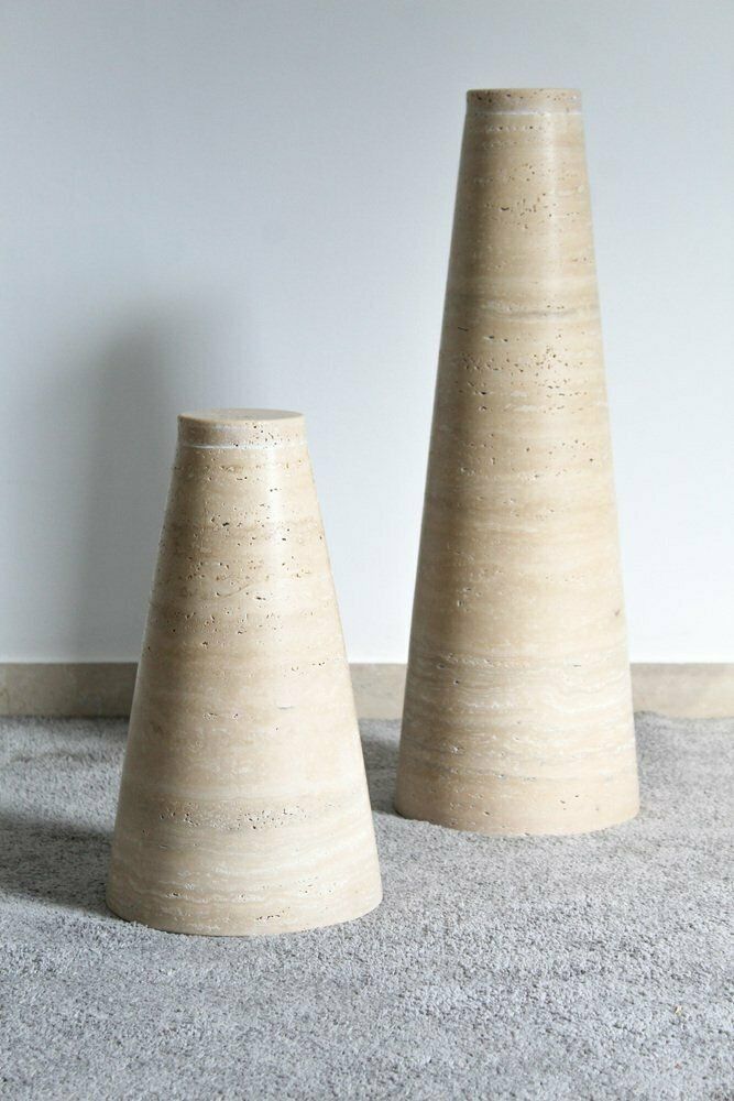 Travertine Tables By Angelo Mangiarotti, Italy, 1970s, Set Of 2 photo Furniture
