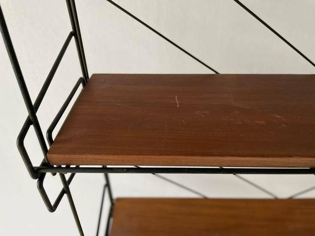 Italian Design Wire Structured Self Standing Shelf Unit With 3 Shelves And 1 Magazine Rack, 1960s, Italy photo vinterior