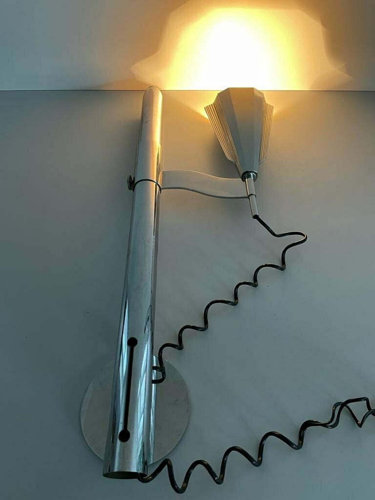 Art Deco Italian Exceptional Sculptural Design Long Wall Lamp, 30s/40s, Italy photo Lighting