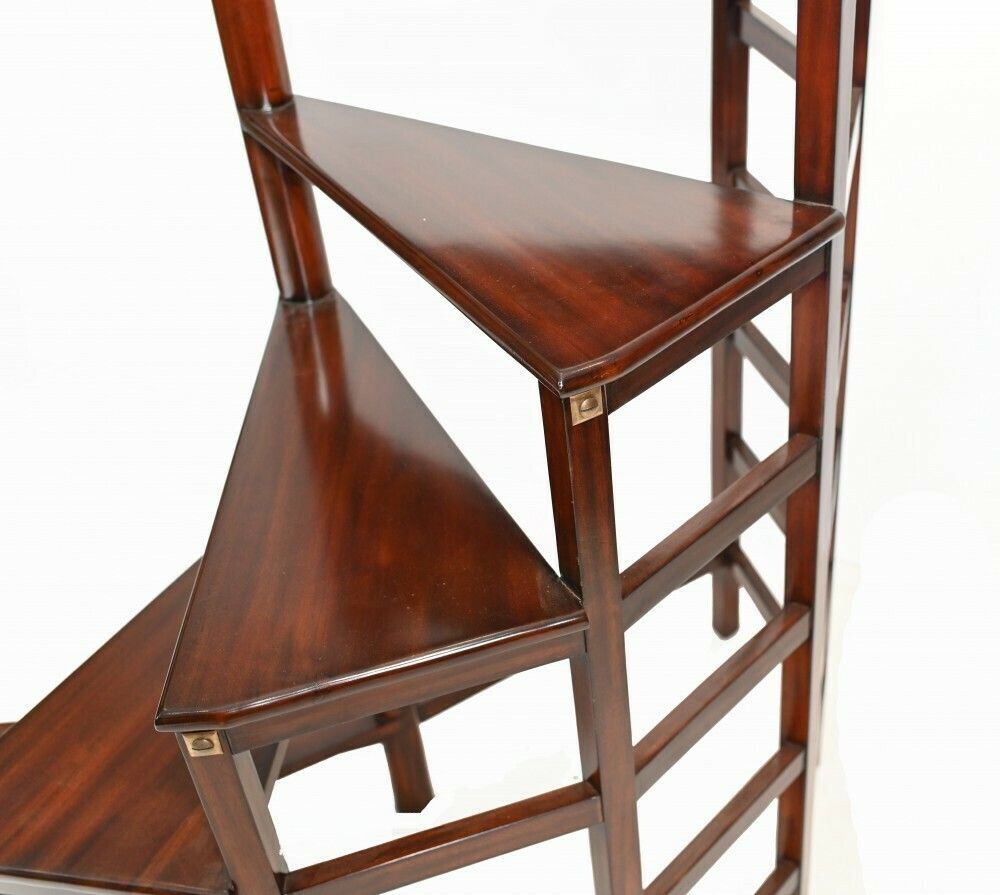 photo furniture Regency Library Ladder English Mahogany Book Study Furniture
