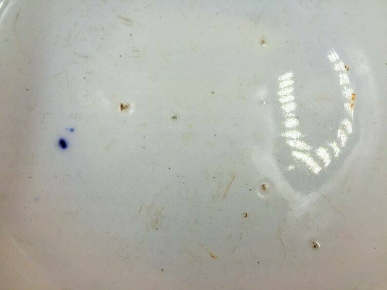 Antique Minton Pottery Flow Blue Willow Pattern Large Bowl. C1891 1912. photo vintage