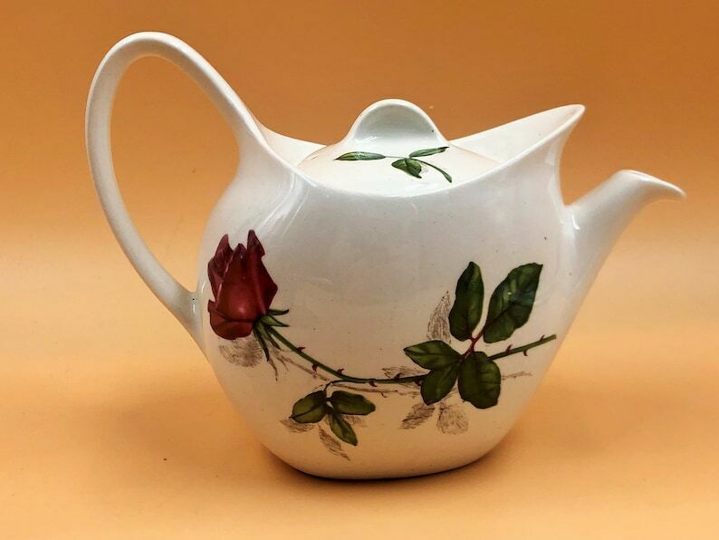 Vintage Midwinter Pottery Stylecraft Fashion Rose Design Tea Pot For 2. 11 61. photo for sale