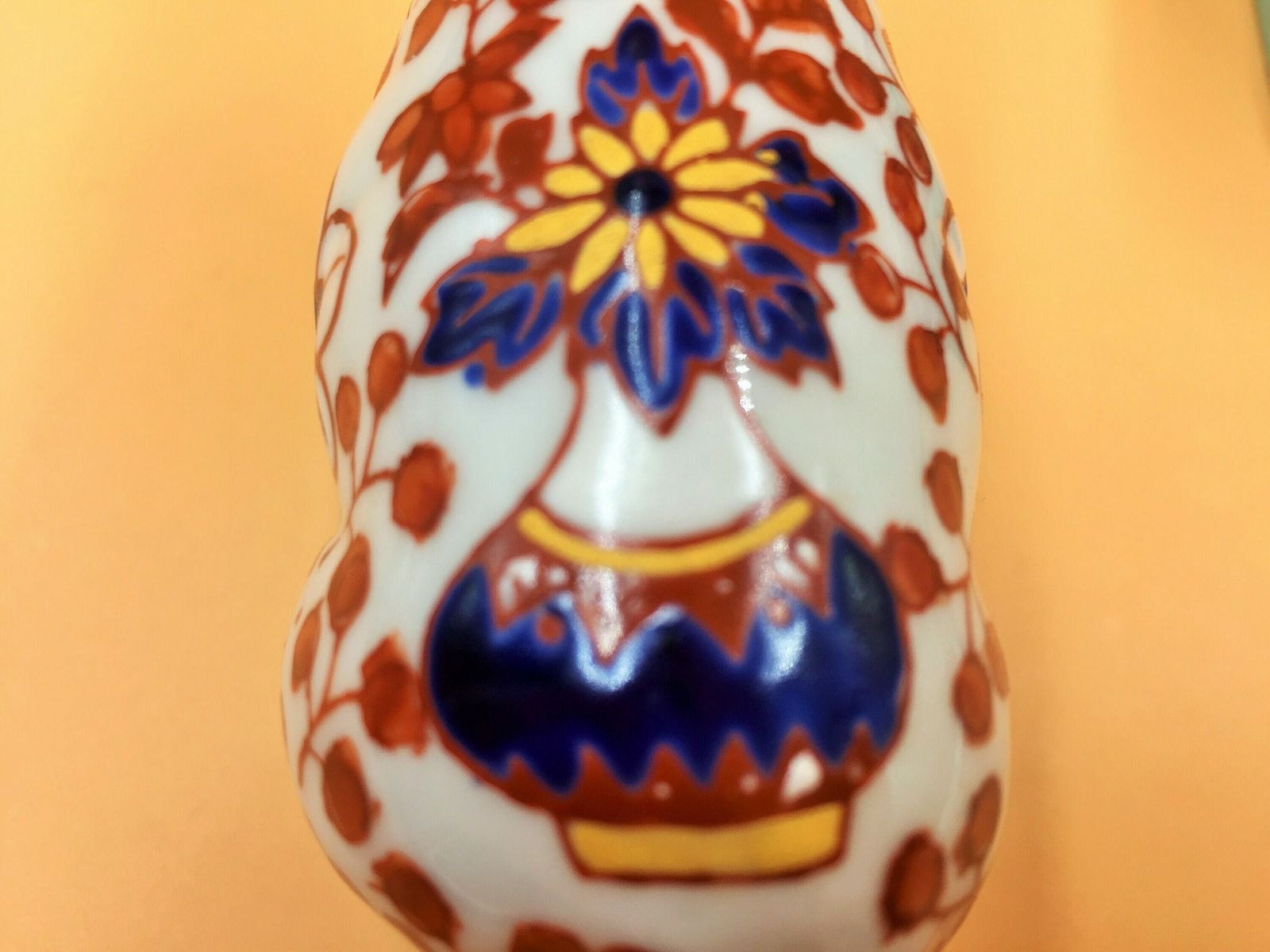 Pair Signed Antique Chinese Porcelain Imari Rhino Figurines By Yayou Zhen Cang. photo 125.0