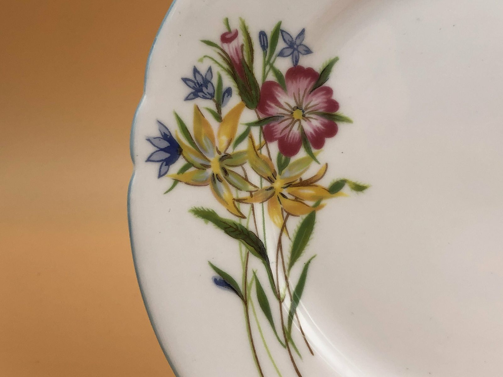Shelley China Wild Flowers Regent Shape Tea Cup, Saucer And Side Plate Trio. 13668. C1935. photo buy