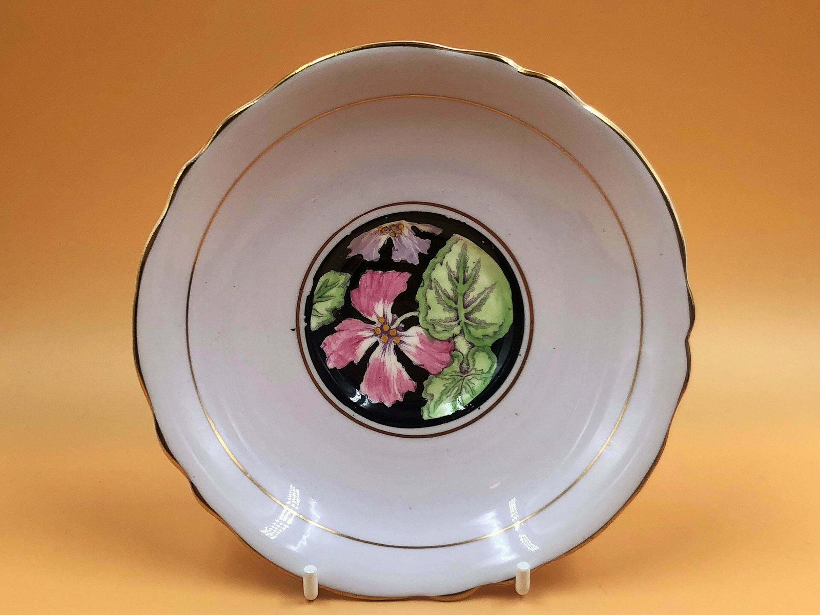 Paragon China Double Warranty Queen Mary Primrose Black Background On Pink Chintz Tea Cup And Saucer Duo. No. 7656.   Free Uk Post photo vinterior