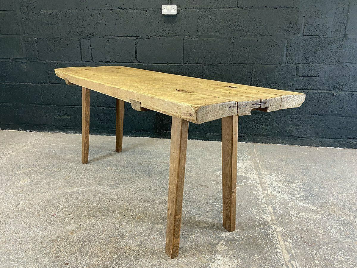 An Early 20th Century Hardwood Butchers Table Or Pig Bench From Hungary photo Furniture