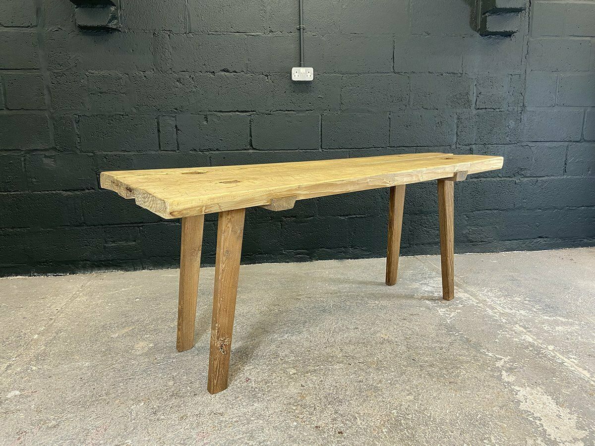 825.0 An Early 20th Century Hardwood Butchers Table Or Pig Bench From Hungary photo