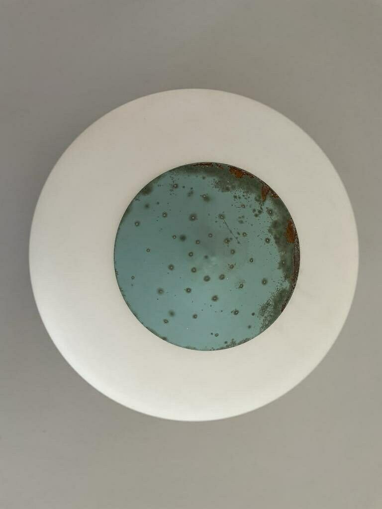 photo furniture Mid Century Glass And Turquois Metal Ceiling Lamp By Angelo Lelli For Arredoluce, 1950s, Italy