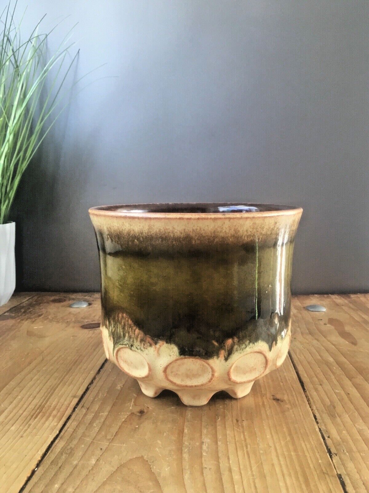 Retro 60's U Uebelacker Keramik West German Pottery Plant Pot 216/15 Space Age photo vinterior