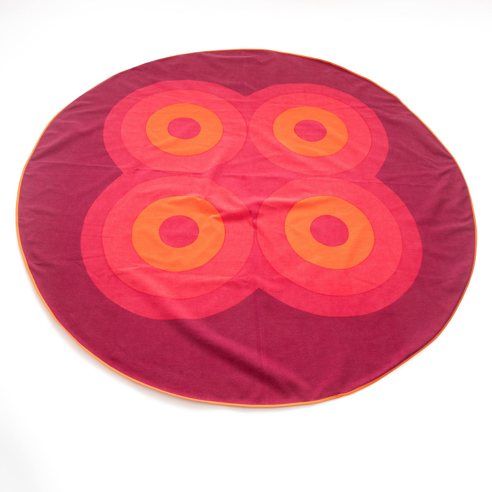 Sodahl Of Denmark Circular Tablecloth With Geometric Targets Design 1970s photo furniture