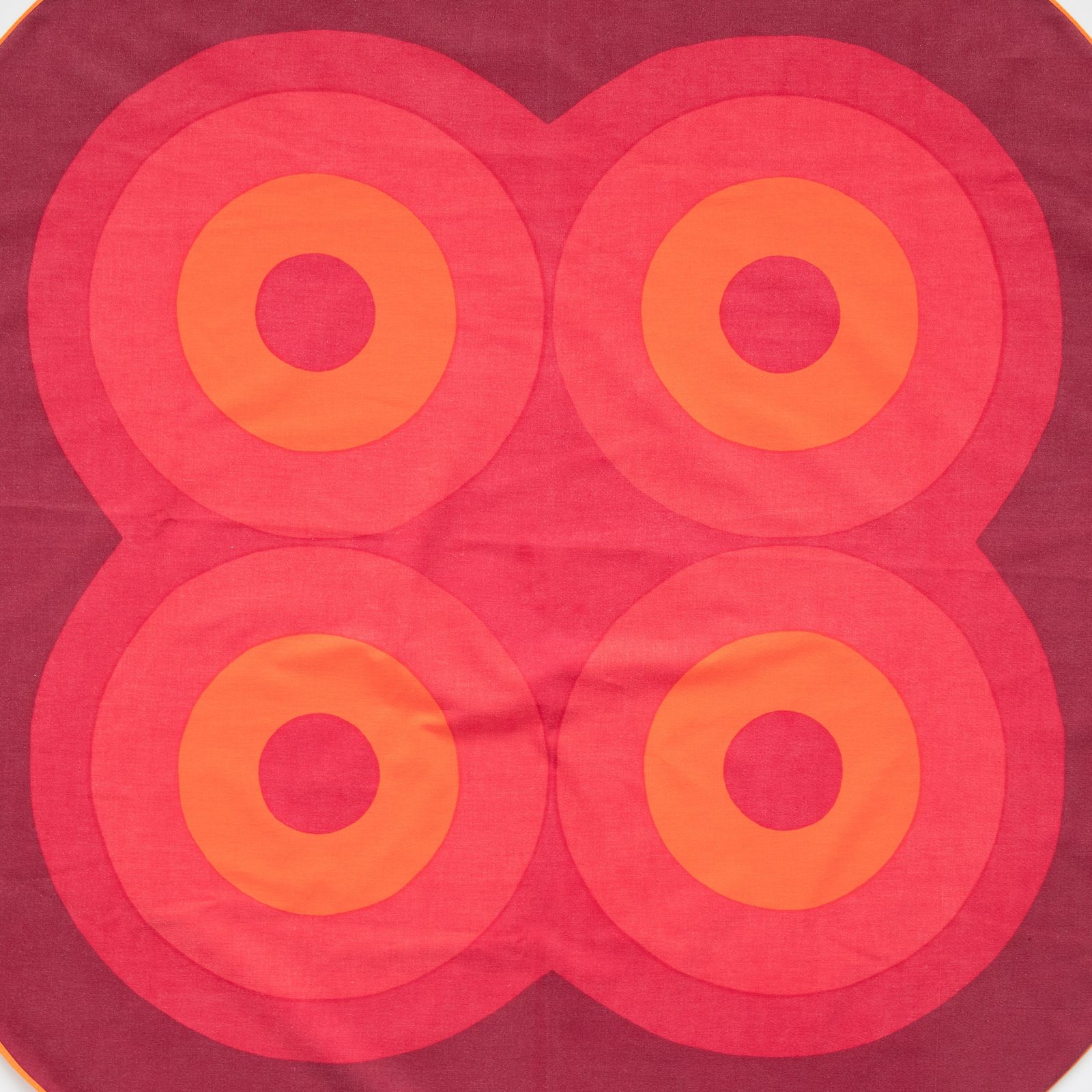 Sodahl Of Denmark Circular Tablecloth With Geometric Targets Design 1970s photo for sale