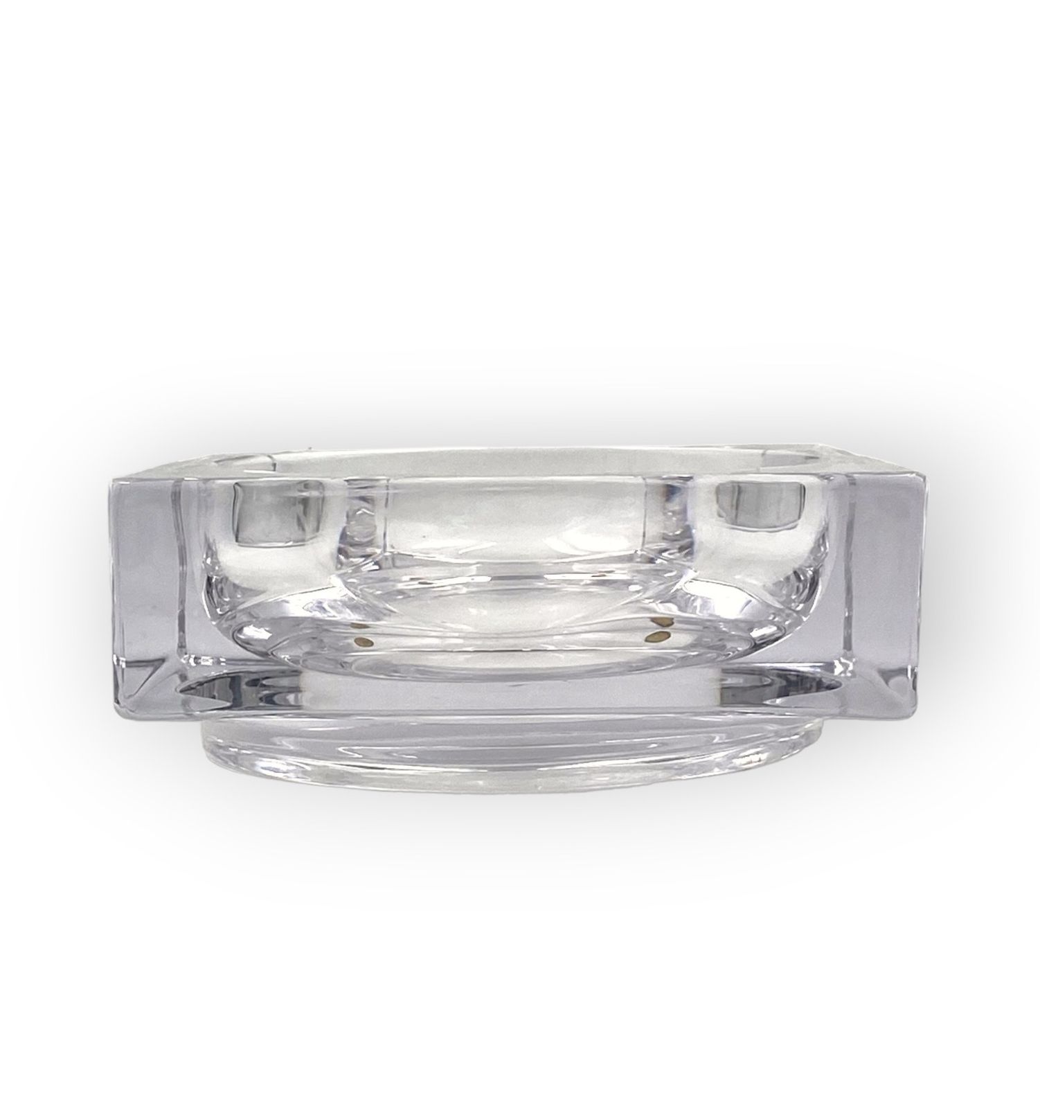 Monumental Molded Crystal Ashtray, Sevres France 1970s photo vinterior