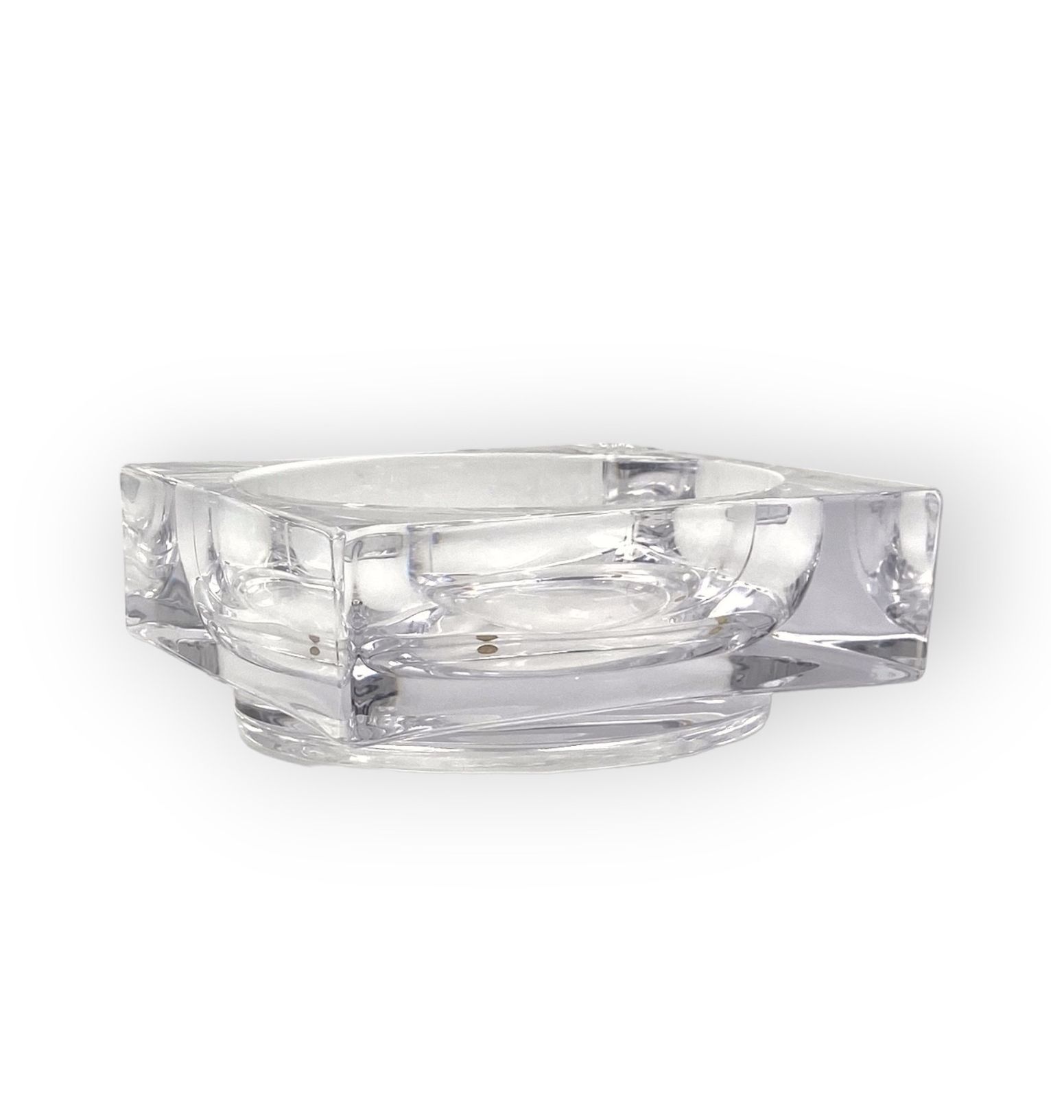 Home Decor Monumental Molded Crystal Ashtray, Sevres France 1970s photo