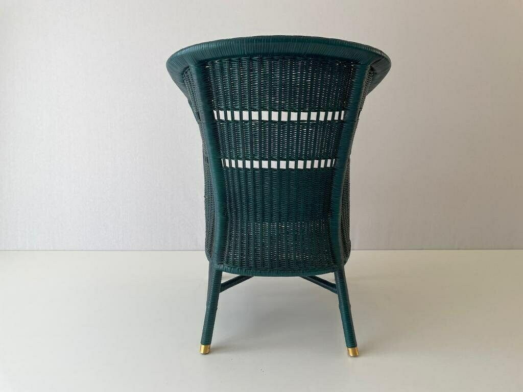 Green Wicker Armchairs With Gold Foot Detail, 60s/70s, Germany photo 1129.0