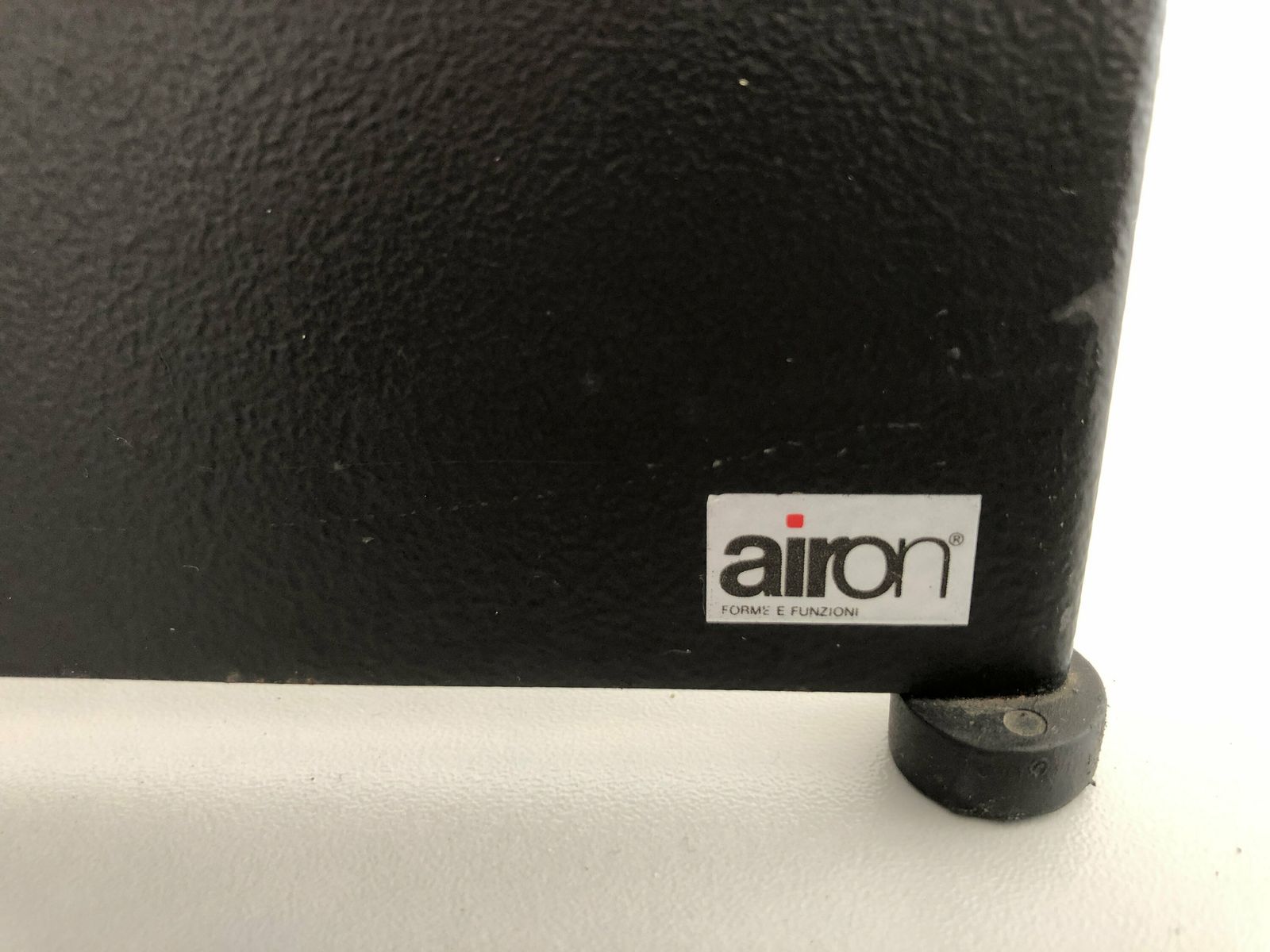 photo furniture Unusual Geometric Italian Design Heavy Black Metal Large Umbrella Stand By Airon Forme E Funzioni, 1980s, Italy