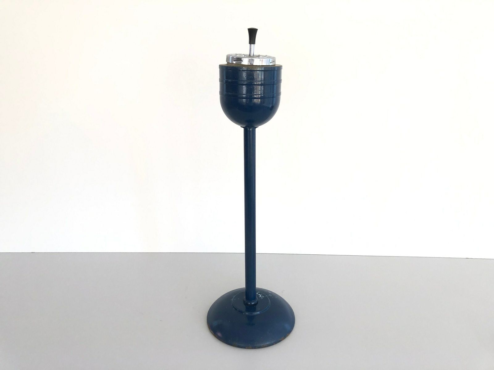 Blue Metal Tall Industrial Ashtray, 1970s, Germany