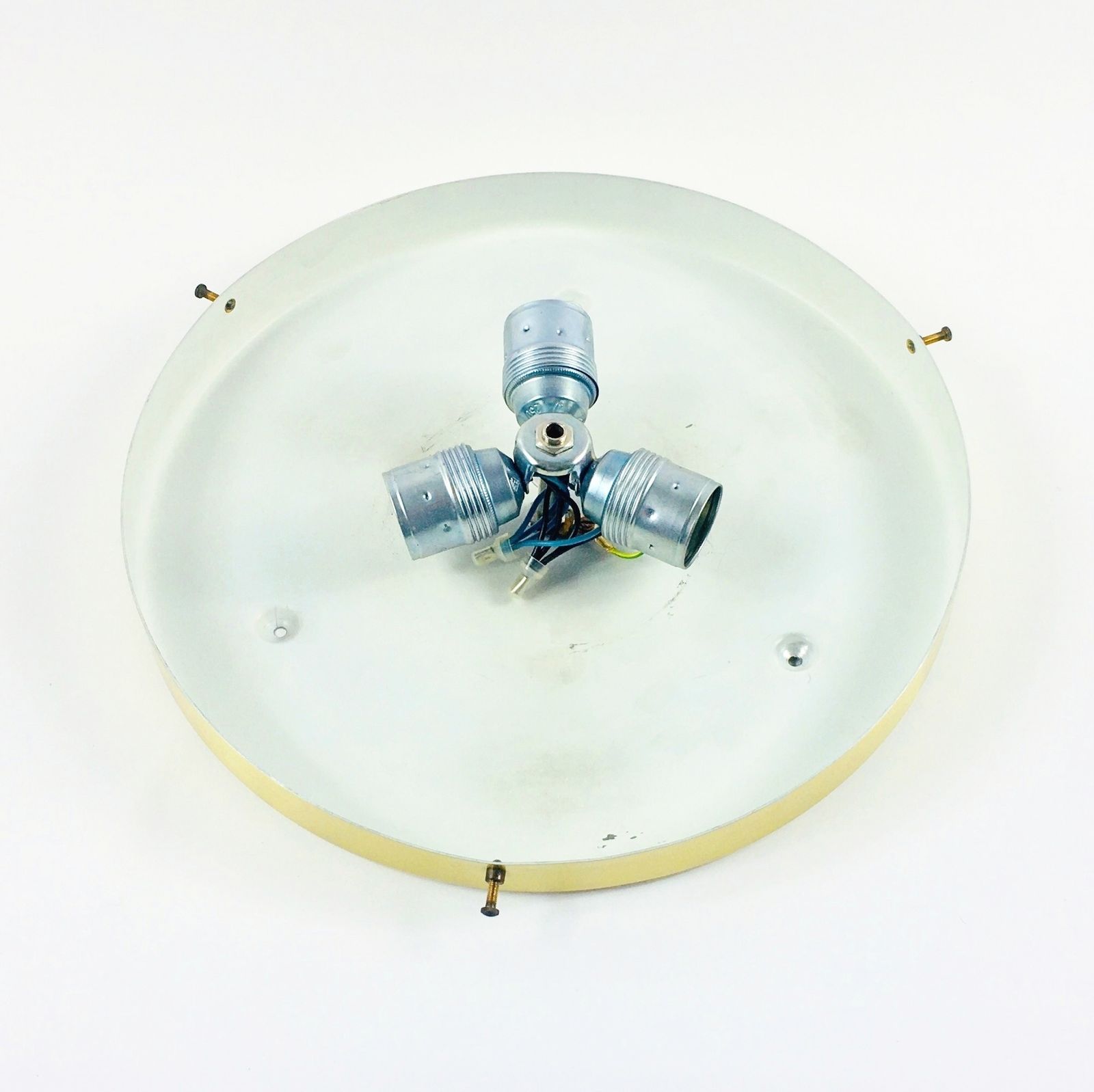 Lighting Pair Of Large Murano Ice Glass Ceiling Lights From Doria Leuchten, Germany, 1960s photo