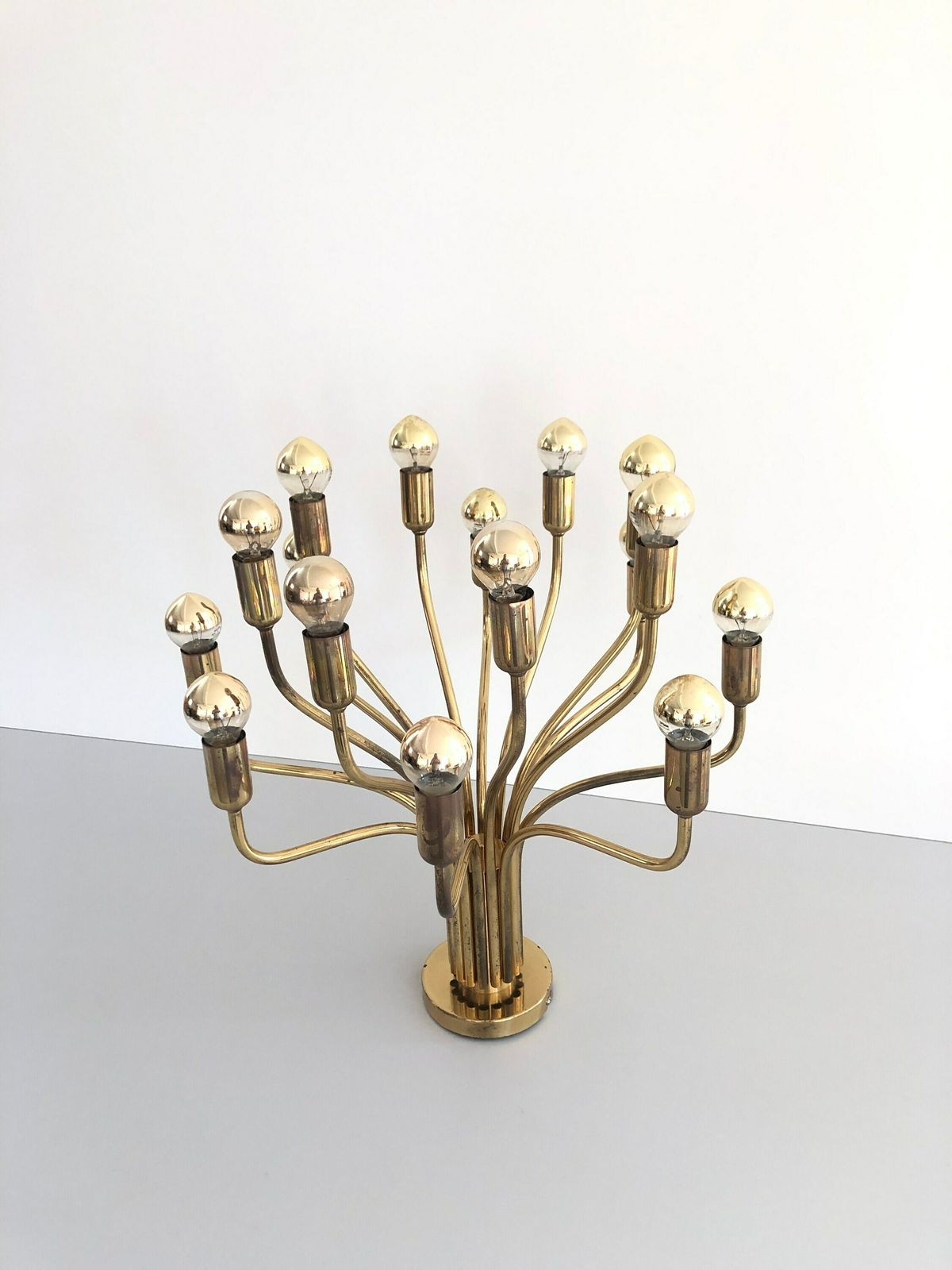 Exceptional 16 Armed Full Brass Sputnik Chandelier By Wkr, 1970s, Germany photo furniture